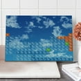 thumbnail image 1 of Science Cutting Board, Clear Open Sky with Clouds and Chemistry Table Pattern Smart Student Print, Decorative Tempered Glass Cutting and Serving Board, Large Size, White and Blue, by Ambesonne, 1 of 1