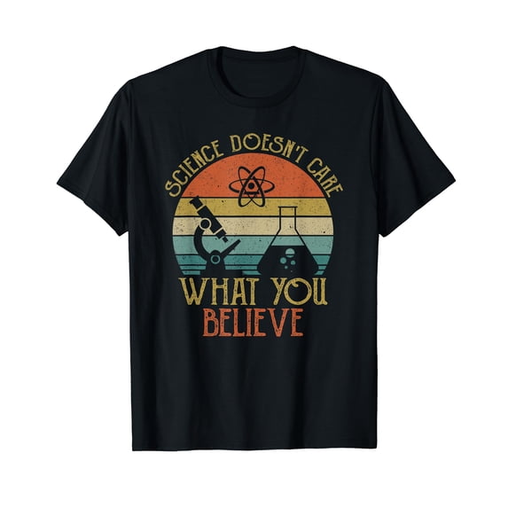 Science Doesn't Care What You Believe Retro Teacher Lovers Vintage Men Retro T-Shirt