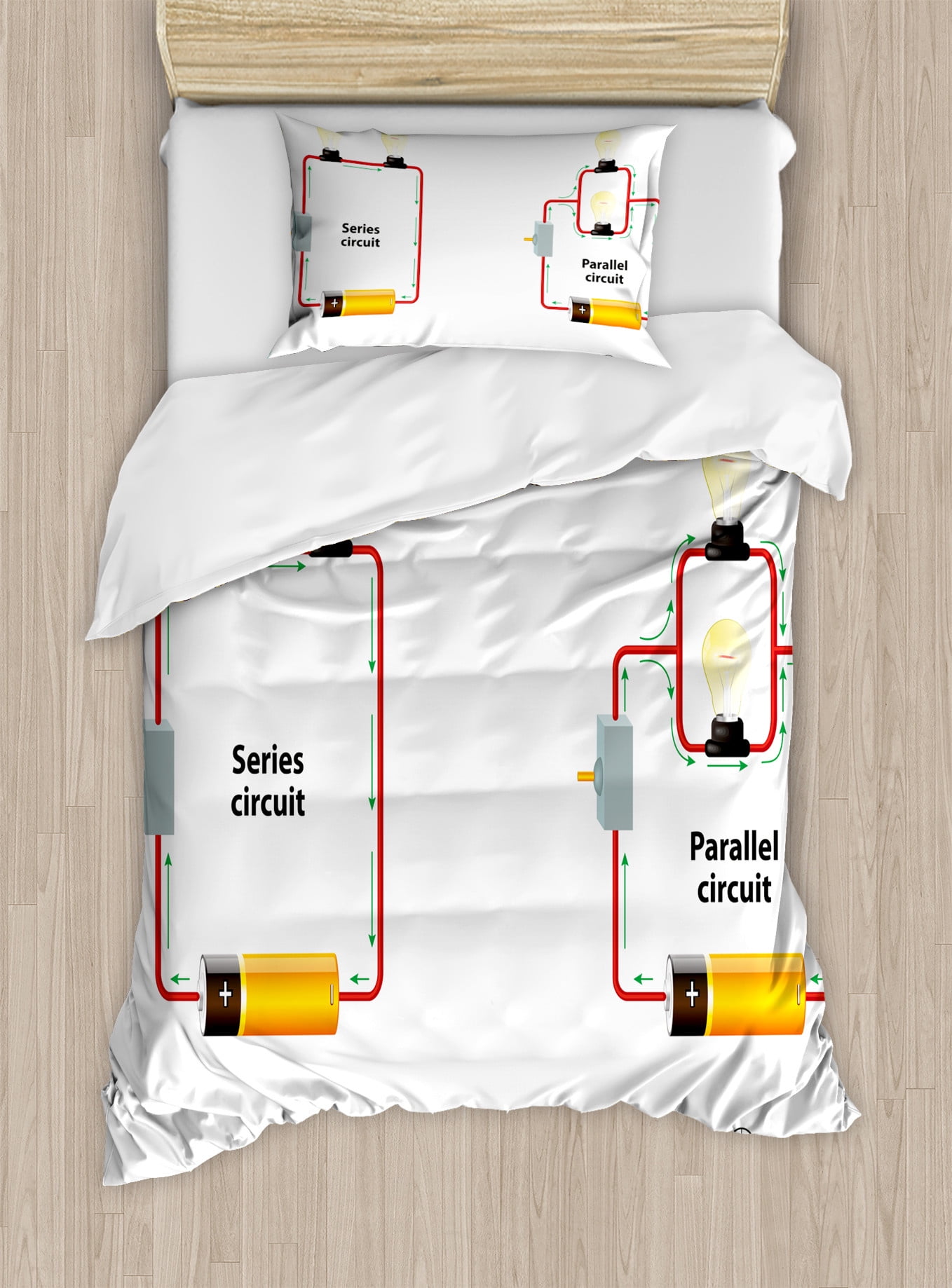 Science Duvet Cover Set, Series and Parallel Circuits Voltage