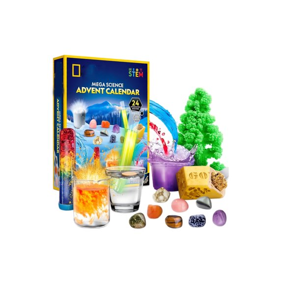 Science Education 3D PVC Rock Collection 24Pcs Blind Box, Mineral Specimens Advent Calendar for Kids STEM Learning