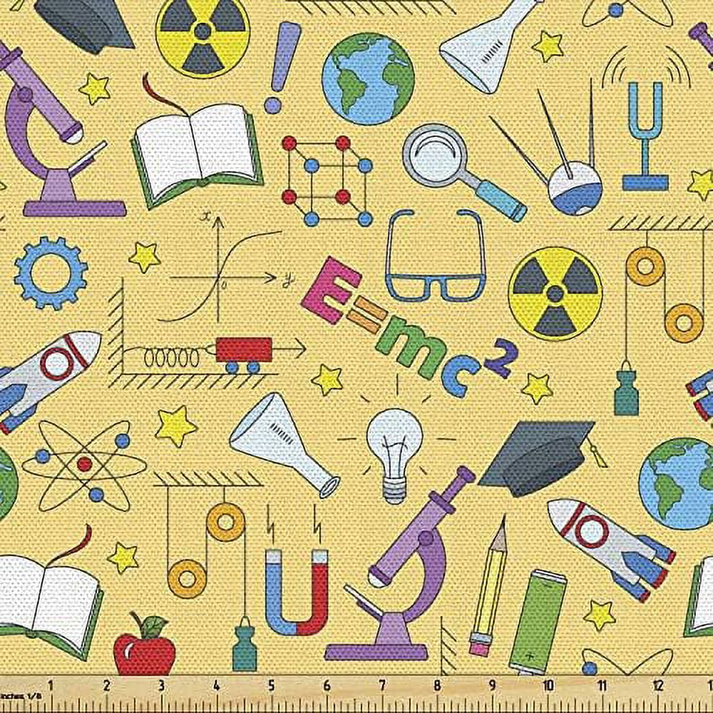Science Fabric By The Yard, Repetitive Educative Physics Related