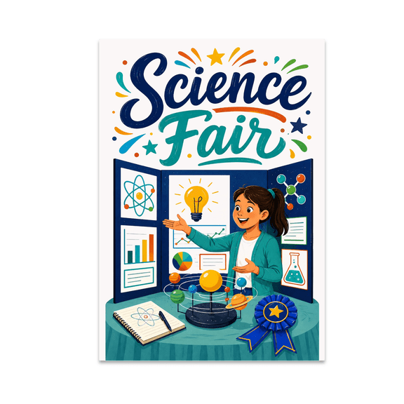 Science Fair Classroom Wall Art - STEM Students and Teachers - 13x19 Poster Print