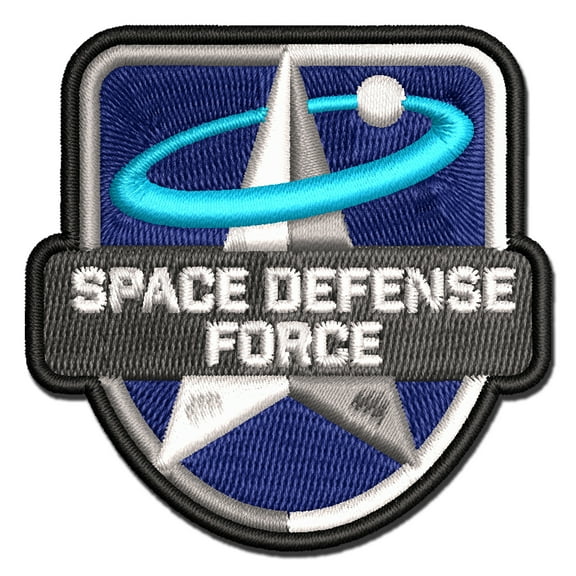 Science Fiction Space Defense Force Logo Applique Multi-Color Embroidered Hook & Loop Patch - 3 Inch Medium