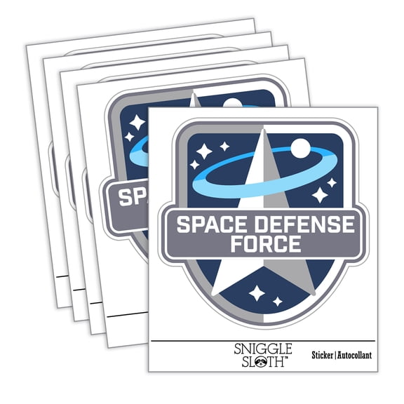 Science Fiction Space Defense Force Logo Car Window Bumper Water Bottle Phone Tablet Laptop Waterproof Vinyl Decal Sticker Set 5-Pack - Gloss Finish - 5.0"