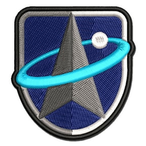 Science Fiction Space Force Orbit Logo Applique Multi-Color Embroidered Iron-On Patch - 2.0 Inch Mini