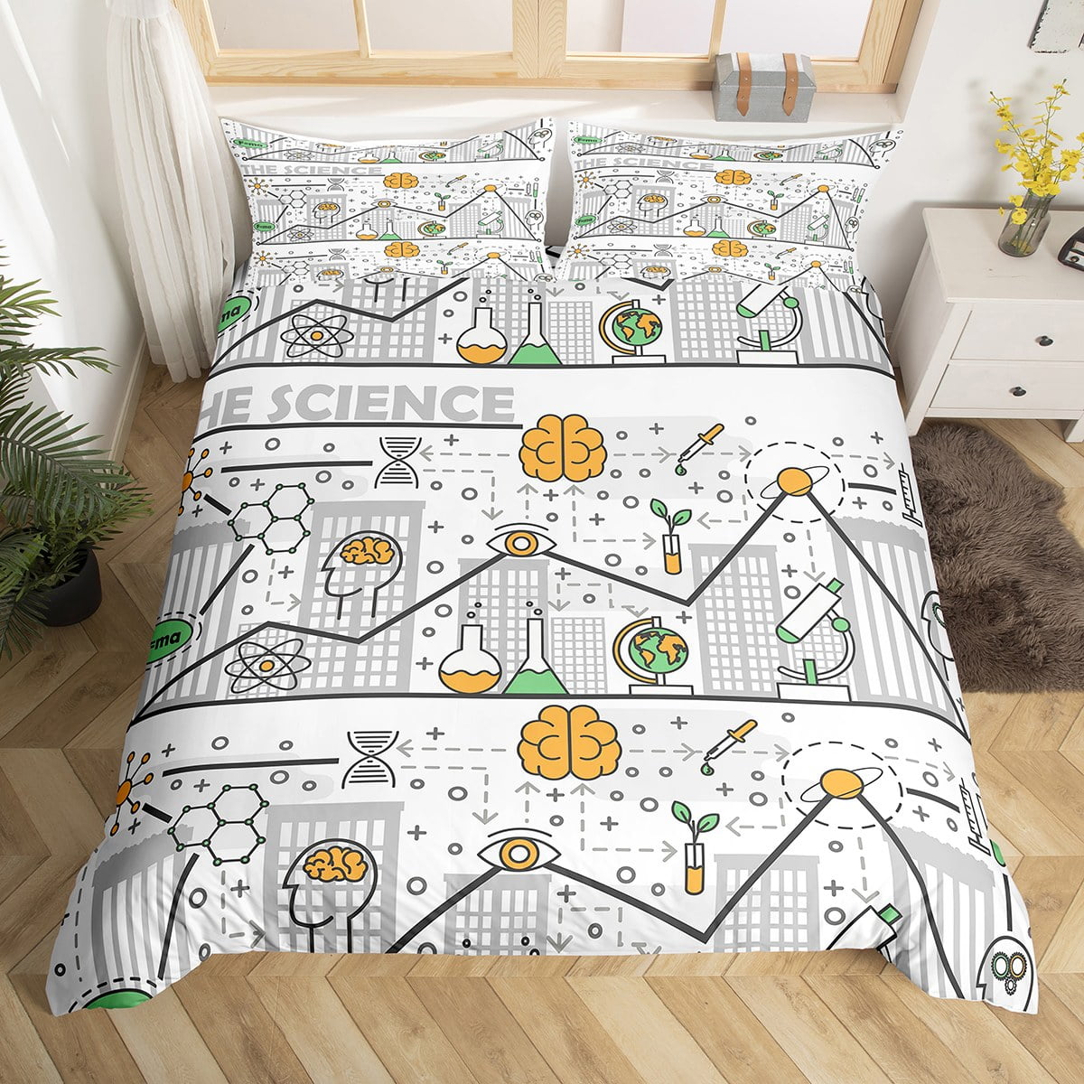Science Formula Bedding Set Queen Size Chemical Elements Science Theme