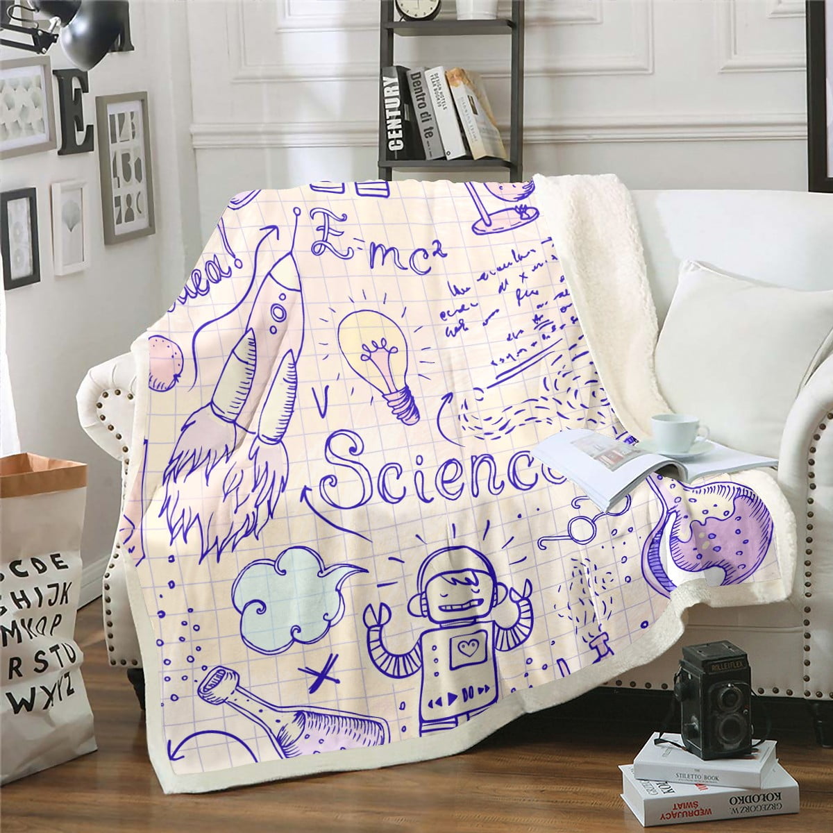 Science Formula Blanket for Boys Girls Back to School Gifts Throw