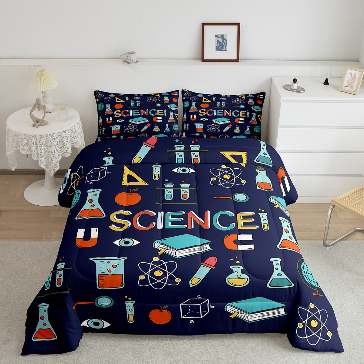 Science Formula Comforter Set Queen Size Chemical Elements Science