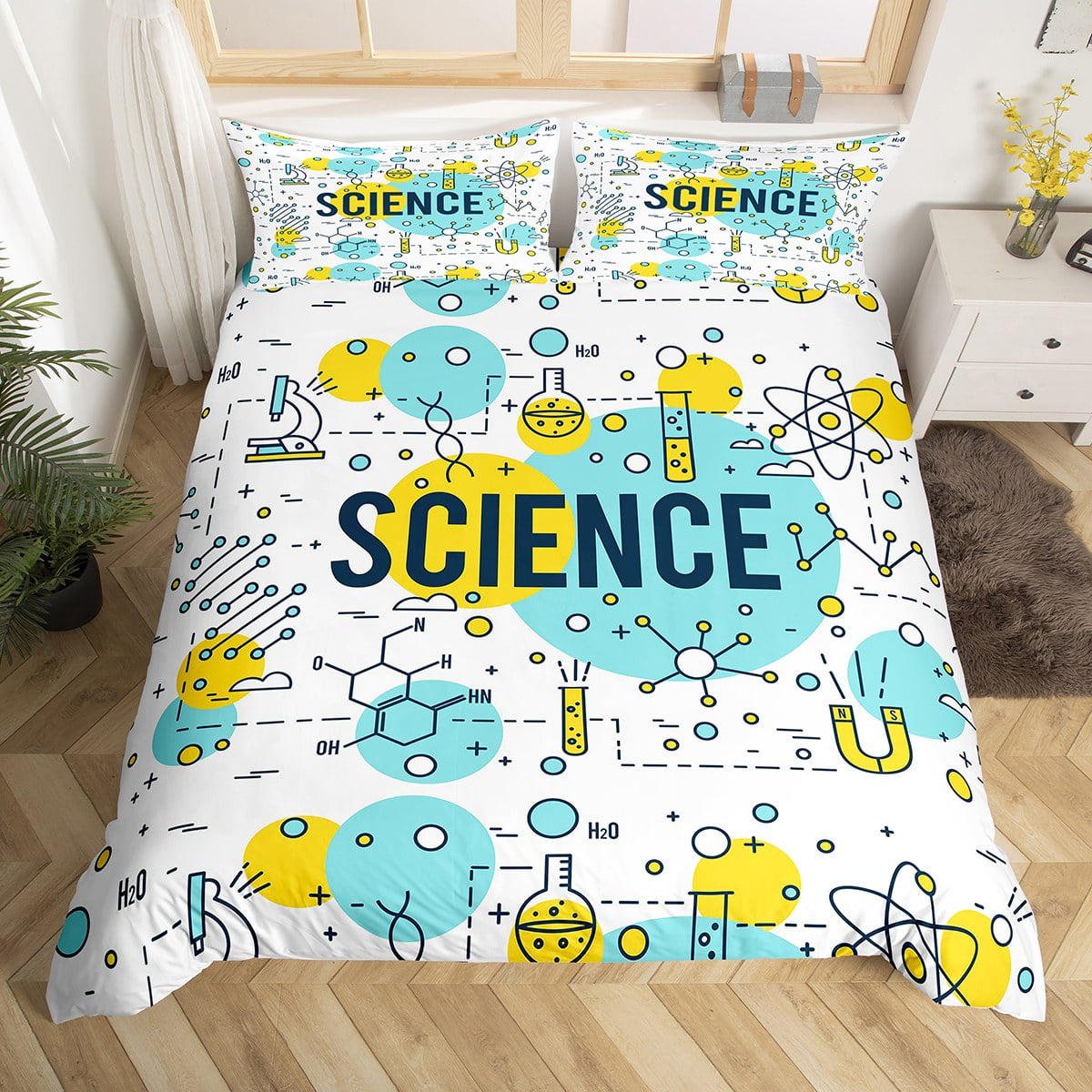 Science Formula Duvet Cover Twin Size Chemical Elements Science Theme
