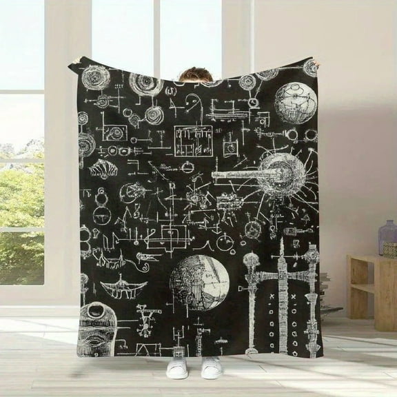 Science Formulas Chalkboard Math Physics Equation Blanket Flannel Throw Lightweight Super Soft Cozy Blankets for Couch Bed Sofa Chair, Gift for Birthday Thanksgiving Christmas