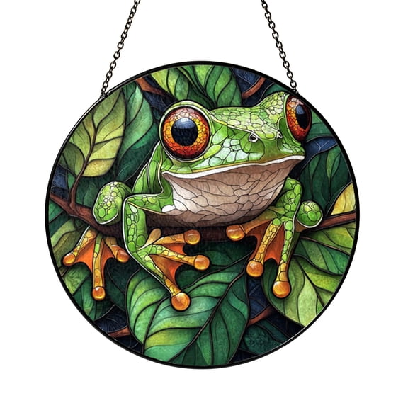 Science Frog Glass Suncatcher for Window Decor, Wildlife Light Catcher Hanging Ornament, Thoughtful Nature Inspired Gift