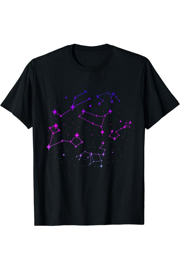 Science Galaxy Outer Space Star Constellations Astronomy T-Shirt men and women can wear, black, white, gifts.