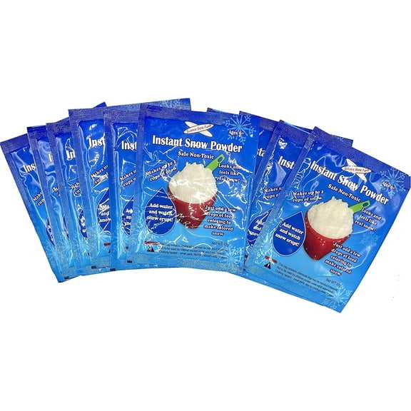 Science Gone Fun Instant Snow Just Add Water! Holiday Experiment, Reusable Snow (10 Packs-Make 20 Cups)