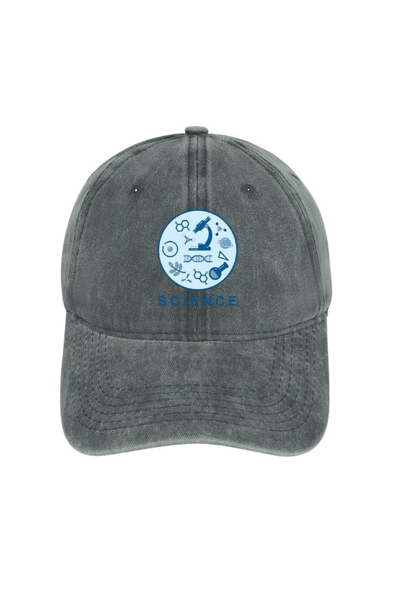 Science Gray Baseball Cap for Men Women, Adjustable Snapback Hats Cotton Hat