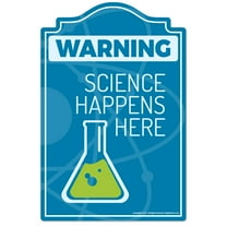 Science Happens Decal | Indoor/Outdoor | Funny Home Décor for Garages, Living Rooms, Bedroom, Offices | SignMission Wall Lover Gag Gift Sign Wall Plaque Decoration