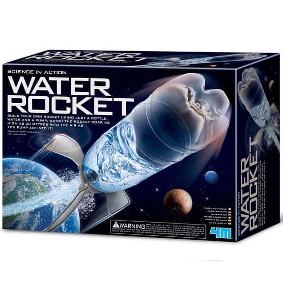 4M: Science In Action - Water Rocket - Bottle Rocket Launcher Kit, Soars Up To 98', Learn Action & Reaction Principles, Kinetic Energy Outdoor Project