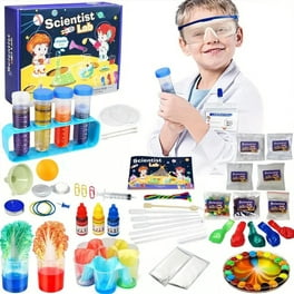 Klever Kits Science Lab Kit for Kids 60 Science Experiment Kit with Lab Coat Scientist Costume Dress Up and Role Play Toys Gift for Kids Christmas
