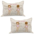 thumbnail image 1 of Science Knitted Quilt Pillowcover Set of 2, Parts of Body Female Information World Knowledge Print, Standard Queen Pillow Sham Bedroom, 30" x 20", Champagne Pale Pink, by Ambesonne, 1 of 1