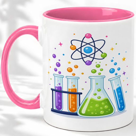 Science Lab Accent Mug, 11oz Ceramic Coffee Cup for Science Teachers