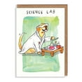 thumbnail image 1 of Science Lab Dog Greeting Card – Playful Cartoon Design with Lab Coats and Beakers – Perfect for Birthday, Encouragement, or Animal Lovers, 1 of 2