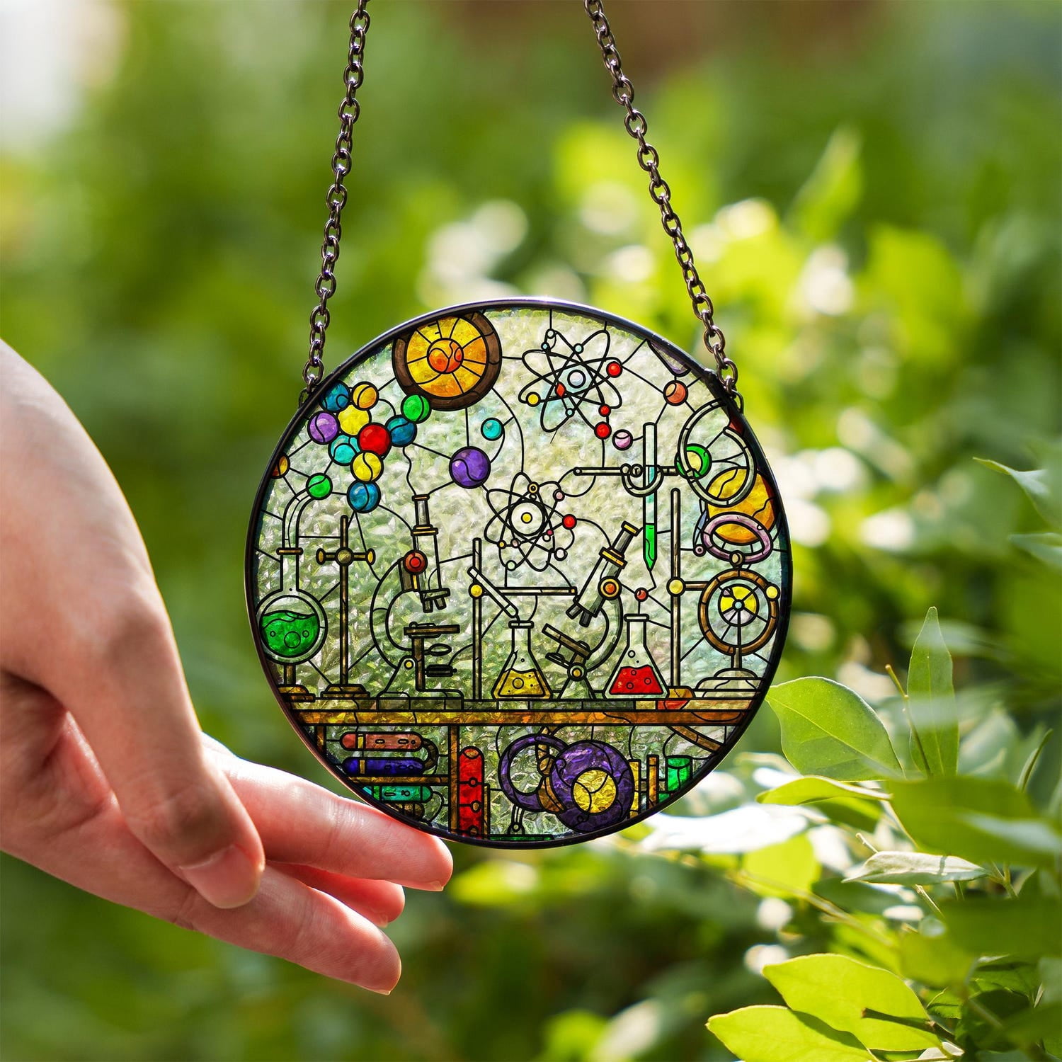 Science Lab Glass Suncatcher: Chemistry Beaker Window Hanging - Walmart.com