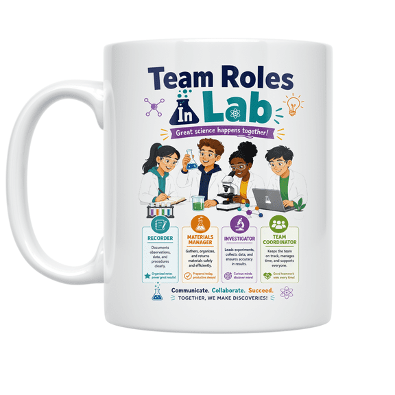 Science Lab Job Chart - Science Enthusiast - 11 oz Ceramic Coffee Mug