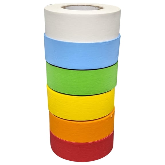 Science Lab Labeling Tape Variety Pack Including White, 500" Length x 3/4" Width, 1 Inch [6 Rolls of Assorted Colors]