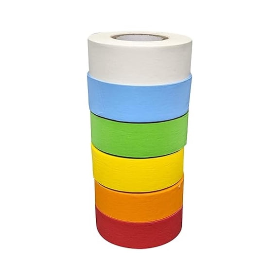 Science Lab Labeling Tape Variety Pack Including White, 500" Length x 3/4" Width, 1 Inch [6 Rolls of Assorted Colors]