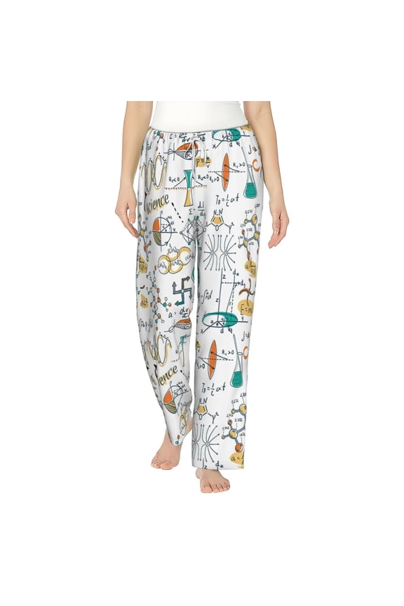 Science Lab Objects Women's Comfy Pajama Pants with Pockets,Soft Stretch Drawstring Lounge Pants, Soft Casual Wide Leg PJS Sleep Bottoms Small