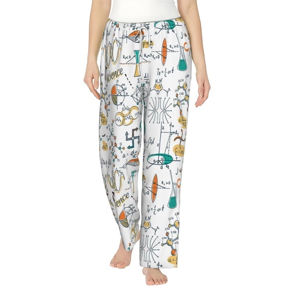 Science Lab Objects Women's Comfy Pajama Pants with Pockets,Soft Stretch Drawstring Lounge Pants, Soft Casual Wide Leg PJS Sleep Bottoms X-Large