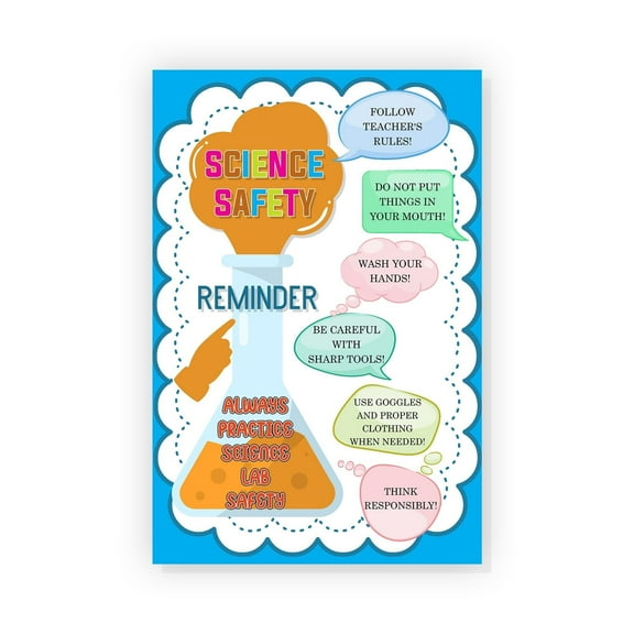 Science Lab Safety Reminder Poster Science Classroom Decor for Middle School and High School, Sciences Lab Ruler Printable Art Classroom Rules Poster Sciences Teacher Supplies