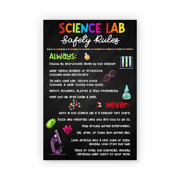 Science Lab Safety Rules Science Classroom Decorations Science Posters Classroom Decor for Teachers Elementary Middle School Science Lab School Classroom Bulletin Board