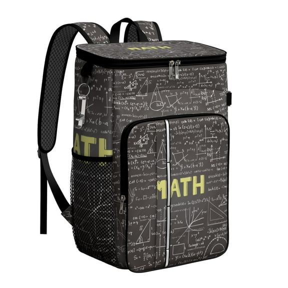 Science Lab Theme Backpack Cooler, Insulated Leakproof Lunch Bag with Scientific Formula and Knowledge Print for Enthusiasts