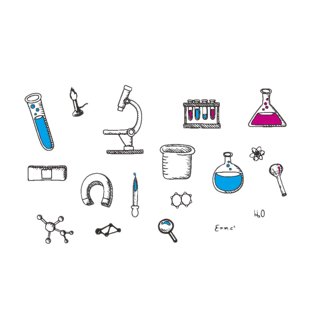 Science Laboratory Wall Decals Vinyl Chemical Tool Stickers Children