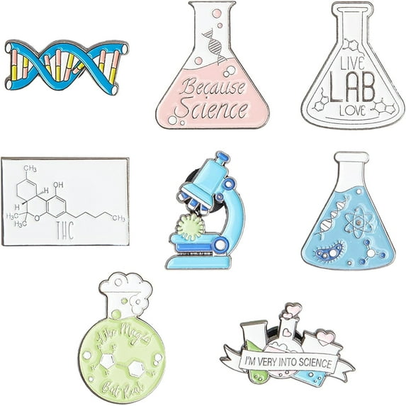 Science Lapel Pins Cute Enamel Pin Lab Pins Bulk Medical Brooch Pins Set Cute Cartoon Lab Lapel Pins Doctor Enamel Pin Brooches