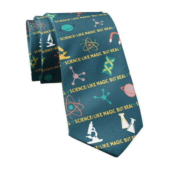 Science Like Magic But Real Necktie Mens Novelty Neckties Teacher Tie Funny Ties for Men