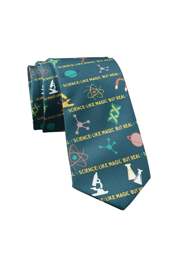 Science Like Magic But Real Necktie Mens Novelty Neckties Teacher Tie Funny Ties for Men