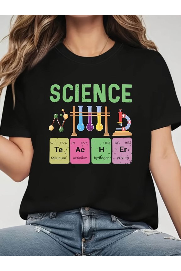 Science Lover Vibes Chemistry Lab Themed Retro TShirt with Microscope and Test Tubes Design Tee