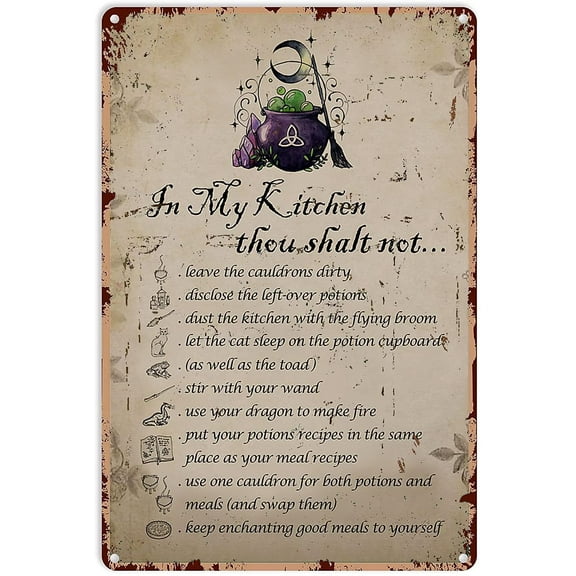 Science is Magic?That's?Real?Witch Vintage Metal Tin Sign Witchcraft Baking Kitchen Decor Iron Painting for Home Garden Black Cats Wall Art Poster 6x8 Inch