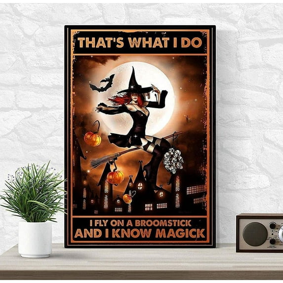 Science is Magic?That's?Real?Witch Vintage Metal Tin Sign Witchcraft Baking Kitchen Decor Iron Painting for Home Garden Black Cats Wall Art Poster 6x8 Inch