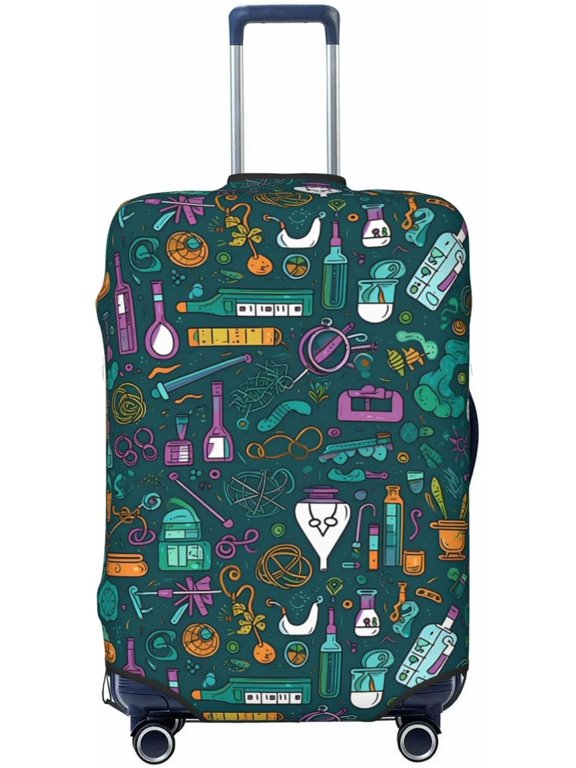 Science Math Travel Luggage Suitcase COVER, Washable Suitcase COVERS Elastic, S - Fits 18-21 inch luggage (No Suitcase)