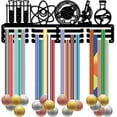 thumbnail image 1 of Science Medal Holder Hanger Display Medal Holder Sport Medal Hanging Wall Mount Frame Black Instruments Metal Medal Rack for Student Teacher's Day Opening Season Athlete 6x15.7Inch, 1 of 7