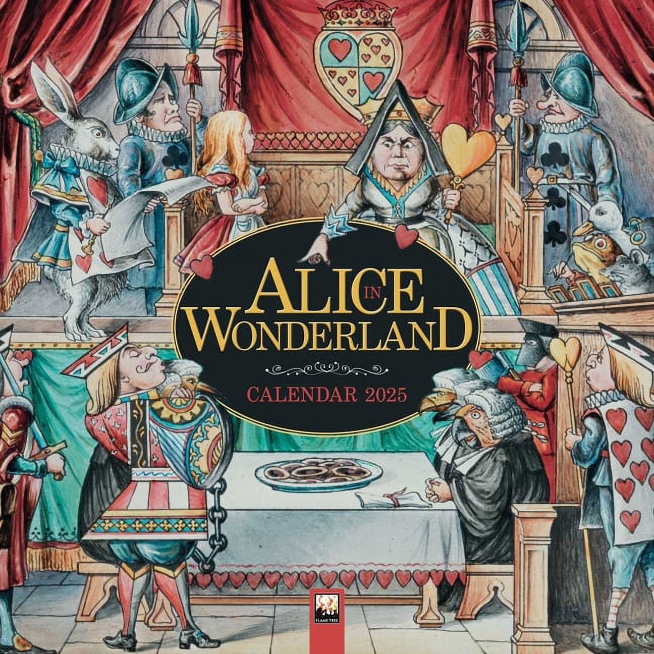 Flame Tree Publishing, Alice In Wonderland 2025 Wall Calendar 2025 Wall Calendar