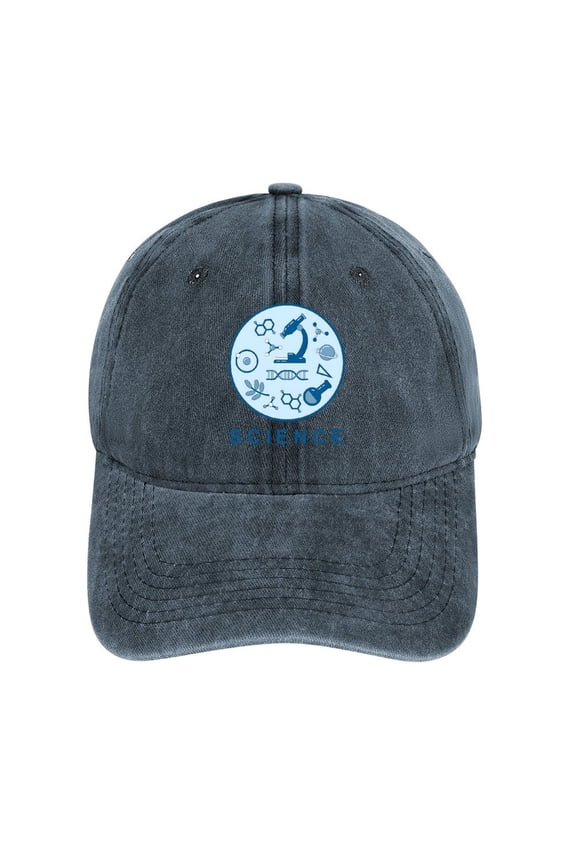 Science Navy Baseball Cap for Men Women, Adjustable Snapback Hats Cotton Hat