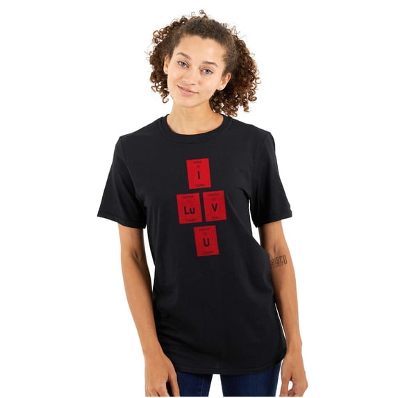 Science Nerd Periodic Table Valentine Women's Graphic T Shirt Tees Brisco Brands S