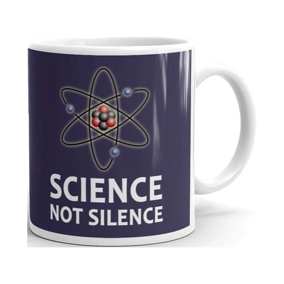 Science Not Silence Atom Nerd Geek Coffee Tea Ceramic Mug Office Work Cup Gift