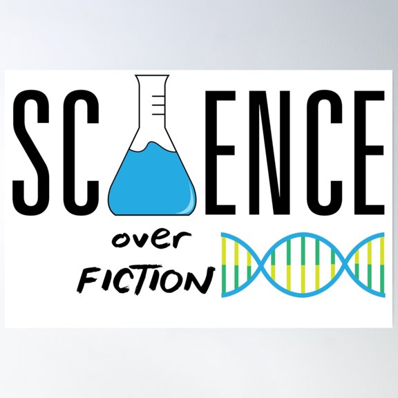 Science Over Fiction Poster Wall Art, Modern Wall Decor, 24x36 UNFRAMED