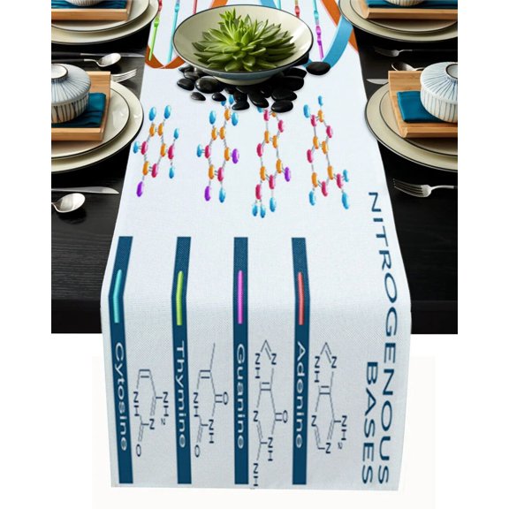 Science Rocket Microscope Planet Table Runner Home Wedding Table Flag Mat Centerpieces Decoration Party Dining Long Tablecloth