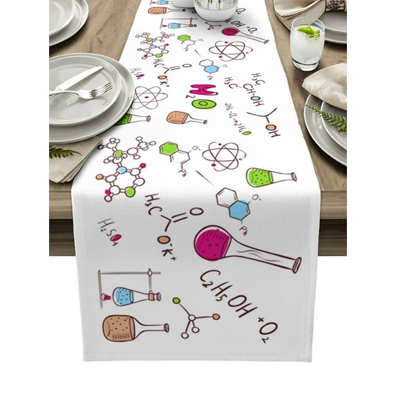 Science Rocket Microscope Planet Table Runner Home Wedding Table Flag Mat Centerpieces Decoration Party Dining Long Tablecloth
