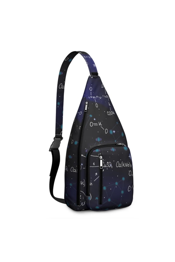 Science Rules Sling Backpack - Laboratory & Scientific Formula Print Crossbody Bag, Lightweight Multi-Functional Pack for Students & Daily Commute